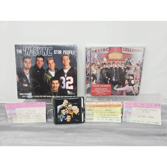 RARE-Vintage 2000 *NSYNC Collection Super Fan Ticket Stubs Sealed Cds‎